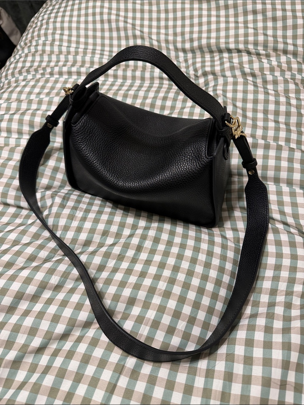The Horse Black Pebbled Leather Crossbody Bag with Gold Hardware - Picture 2 of 3